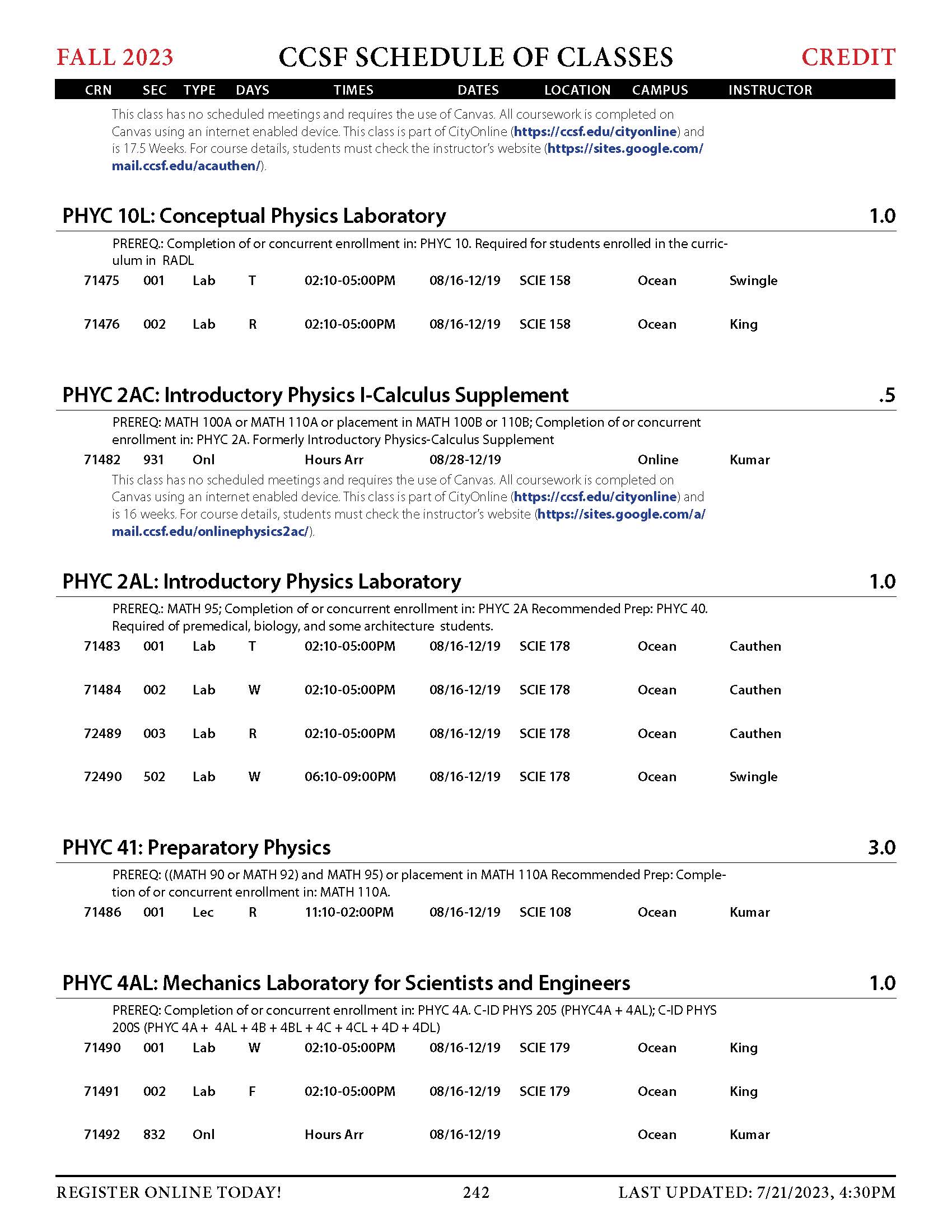 Physics FAQ CCSF